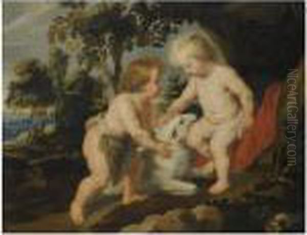 The Infant Christ And St. John The Baptist In A Landscape - view 1