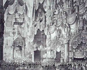 Coronation of Ferdinand I 1793-1875 in Milan Cathedral, 1st September 1838, engraved by Federico Cassina, from Incoronazione de SMIRA Ferdinando I, il Re del Regno Lombard-Veneto, published 1838 by Alessandro Sanquirico