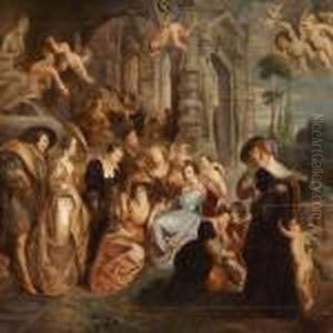 A Distinguished Lady Surrounded By Good Friends by (studio of) Rubens, Peter Paul