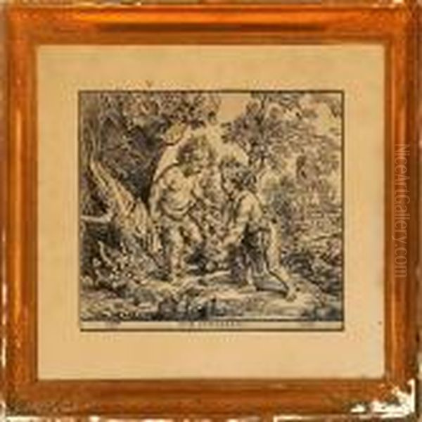 Two Putti In A Landscape - view 1