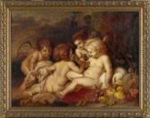 Christuskind Mit Johannesknabe Und Engel. by (studio of) Rubens, Peter Paul