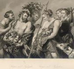 Satyr And Nymphs. by (studio of) Rubens, Peter Paul