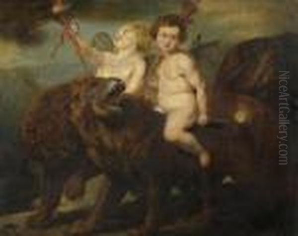 Putti Auf Lowen. - view 1