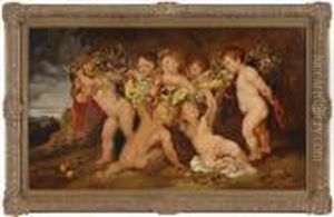 Puttenreigen. by (studio of) Rubens, Peter Paul