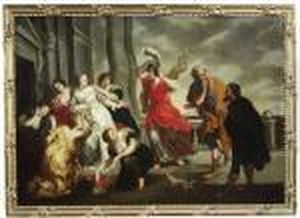 Odysseus Discovers Achilles With The Daughters Of Lykomedes. Oil/canvas/canvas by (studio of) Rubens, Peter Paul