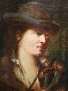 Femme En Chapeau Au Singe