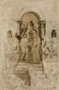 La Rencontre D'anne Et De Joachim A La Porte Doree by (studio of) Rubens, Peter Paul