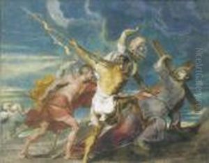 Soldiers Taunting Christ On The Road To Calvary by (studio of) Rubens, Peter Paul