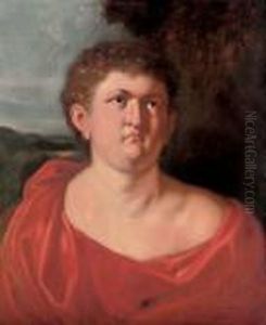 Portrait Of A Young Man, Bust-length, In Red Robes, A Landscape Beyond