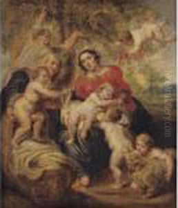 Holy Family With Saint Elizabeth And Saint John by (studio of) Rubens, Peter Paul
