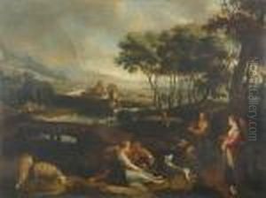 Pastoral Figures Near A Country Village by (studio of) Rubens, Peter Paul