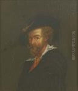 Self-portrait, Small Bust-length, In A Black Coat by (studio of) Rubens, Peter Paul