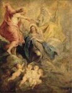 The Coronation Of The Virgin By The Trinity - A Modello