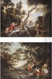 And Her Nymphs Hunting Fallow Deer by (studio of) Rubens, Peter Paul
