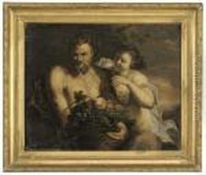 A Satyr Holding A Basket Of Grapes With A Nymph by (studio of) Rubens, Peter Paul