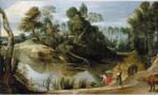 Landscape With Two Milkmaids At The Edge Of A Pond - view 1