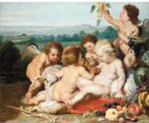 The Christ Child With The Infant Saint John The Baptist And Putti In A Landscape by (studio of) Rubens, Peter Paul