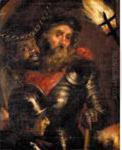 Portrait Of A Military Commander, With His Moorish Slave And A Soldier, By Torch Light by (studio of) Rubens, Peter Paul