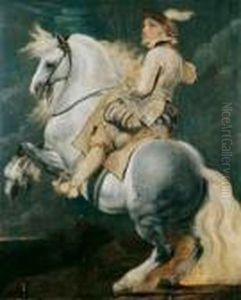 Umkreis Bildnis Eines Reiters 
Auf Einem Schimmel. Ol Auf Holz . H 92; B 74,5 Cm. Provenienz: Ehemals 
In Der Sammlung Des Kgl. Bayerischen Staatsministers Max Joseph Ga by (studio of) Rubens, Peter Paul