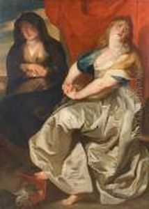 After Sir Peter Paul Rubens, 17th Century The Penitent Magdalen And Martha by (studio of) Rubens, Peter Paul