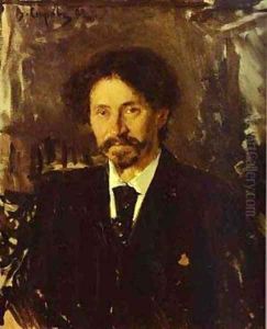 Portrait Of The Artist Ilya Repin 1892 by Valentin Aleksandrovich Serov