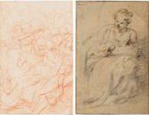 Recto: A Woman Holding A Swaddled Baby by (studio of) Rubens, Peter Paul