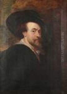 A Portrait Of The Artist, Half-length, With A White Lace Collar by (studio of) Rubens, Peter Paul