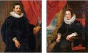 Portrait Of A Man, Probably Peter Van Hecke, Standing Three-quarter Length In Black by (studio of) Rubens, Peter Paul