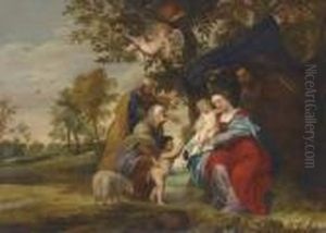 The Holy Family Under An Apple
Tree With Saints Elizabeth Andzacharaias And The Infant Baptist by (studio of) Rubens, Peter Paul