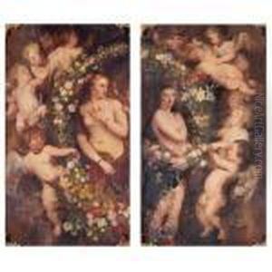 Venus Surrounded By A Garland Of
Flowers And Putti And Helena Fourment Surrounded By A Garland Of
Flowers And Putti: A Pair Of Paintings by (studio of) Rubens, Peter Paul