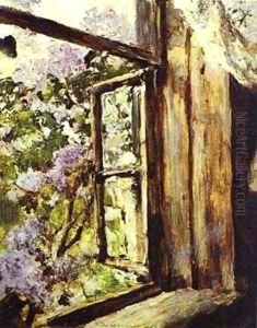 Open Window Lilacs Study 1886 by Valentin Aleksandrovich Serov