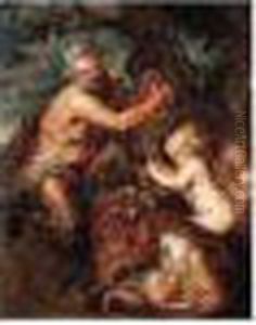 Satyr With Two Putti, A Tigress And Her Cubs Satyr With Two Putti, A Tigress And Her Cubs