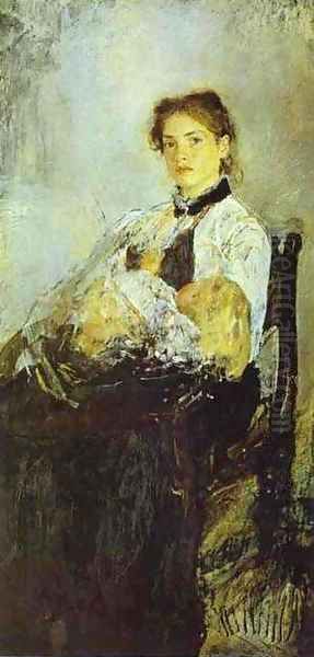 Portrait Of Nadezhda Derviz With Her Child 1888-89 - view 1