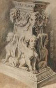 Design For A Pedestal With Harpies And Ram's Masks by (studio of) Rubens, Peter Paul