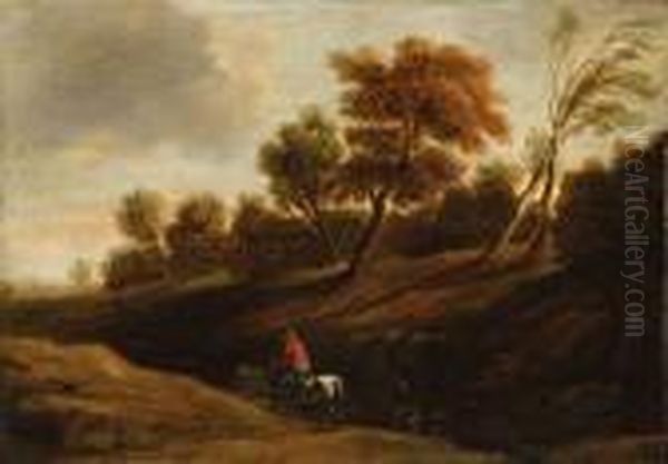 A Wooded Landscape With A
Peasant On A Cart-horse; And A Woodedlandscape With A Peasant Woman On A
Cart-horse - view 1