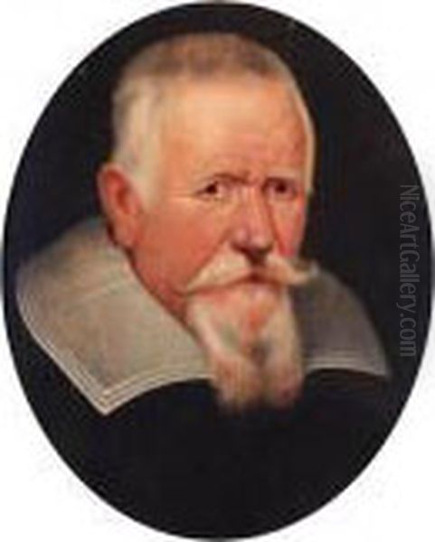 Portrait Of An Elderly Gentleman, Bust-length, In A Black Coat Anda Lawn Collar - view 1