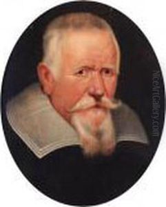 Portrait Of An Elderly Gentleman, Bust-length, In A Black Coat Anda Lawn Collar