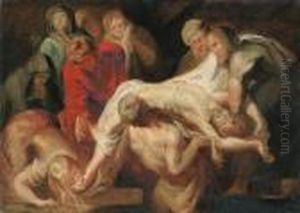 The Entombment - A Sketch by (studio of) Rubens, Peter Paul