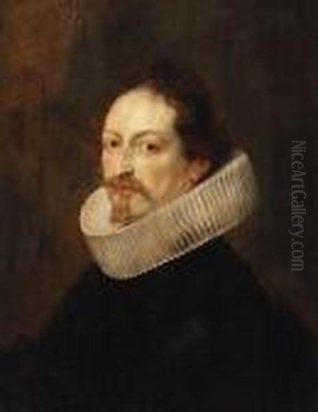 Portrait Of Jan-gaspar Gevartius, Bust-length, In Black Costume Anda Ruff - view 1