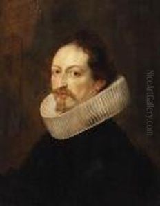 Portrait Of Jan-gaspar Gevartius, Bust-length, In Black Costume Anda Ruff by (studio of) Rubens, Peter Paul
