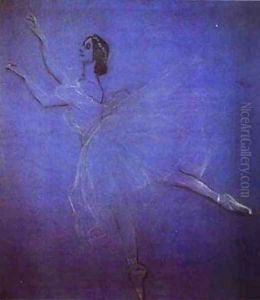 Anna Pavlova In The Ballet Sylphyde 1909 by Valentin Aleksandrovich Serov