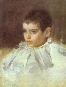 Portrait Of Lialia (Adelaida) Simonovich 1880 by Valentin Aleksandrovich Serov