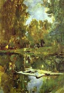 Pond In Abramtsevo Study 1886 by Valentin Aleksandrovich Serov