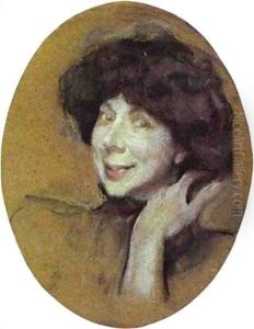 Portrait Of Anna Benois 1908 by Valentin Aleksandrovich Serov