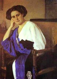Portrait Of Yelena Balina 1911 by Valentin Aleksandrovich Serov