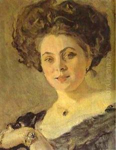 Portrait Of Yevdokia Morozova Detail 1908 by Valentin Aleksandrovich Serov