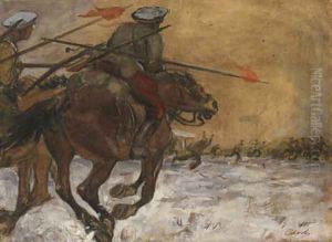 The Cavalry Charge by Valentin Aleksandrovich Serov