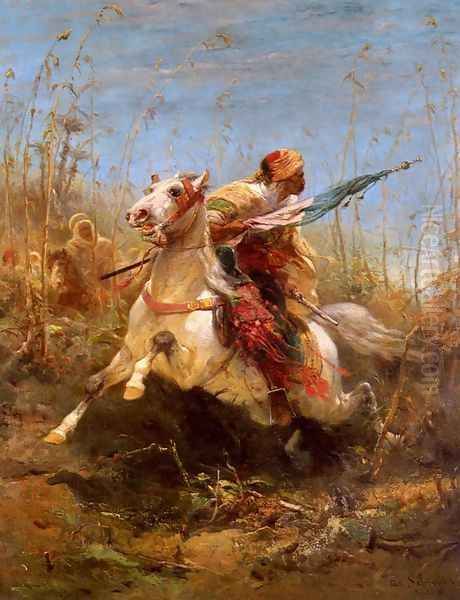 Arab Warrior Leading A Charge - view 1