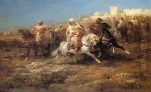 Arab Horsemen by Adolf Schreyer