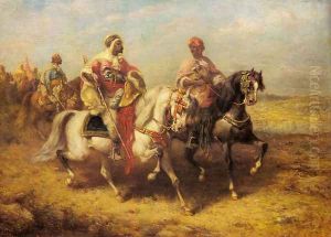 Arab Chieftain and his Entourage by Adolf Schreyer